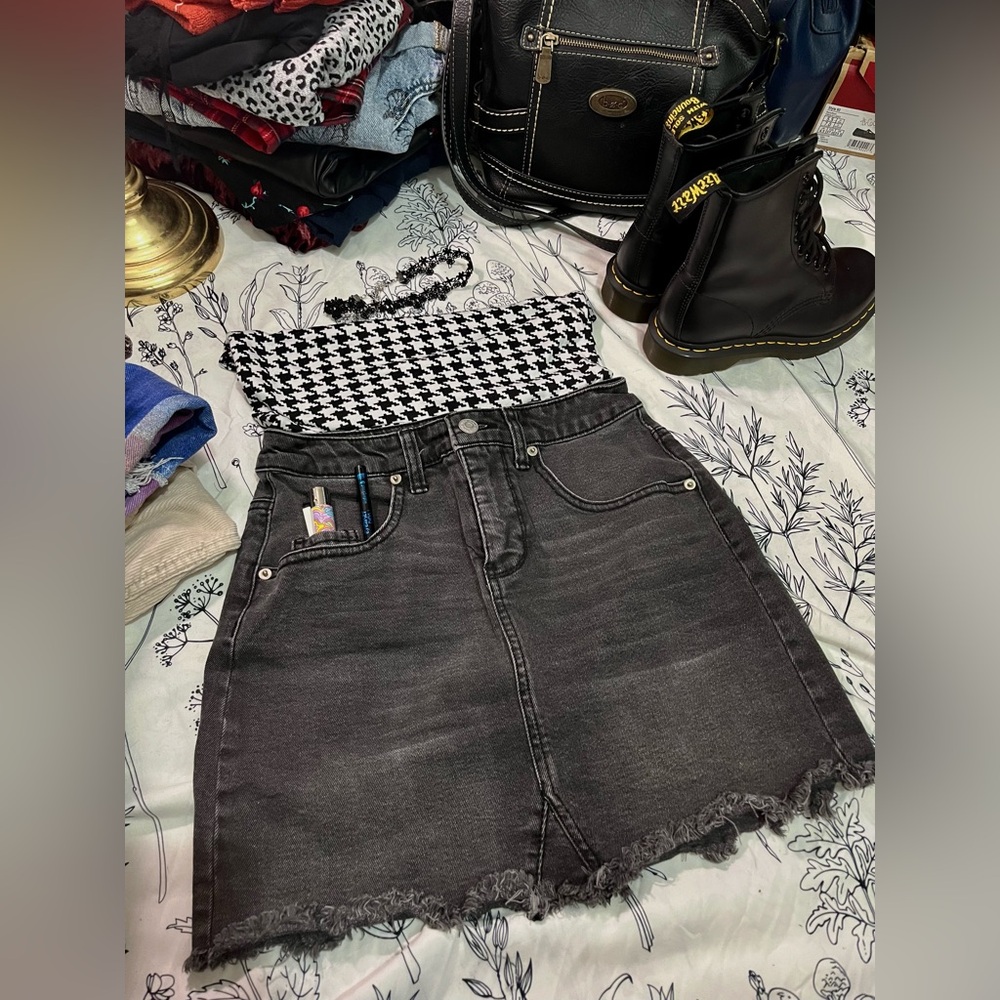 Wild Fable Black Denim Mini Skirt